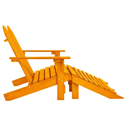 Adirondackstol med fotpall 2-sits granträ orange