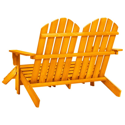 Adirondackstol med fotpall 2-sits granträ orange