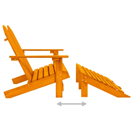 Adirondackstol med fotpall 2-sits granträ orange