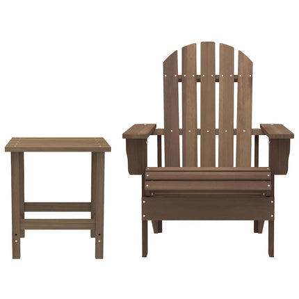 Adirondackstol med bord massivt granträ brun