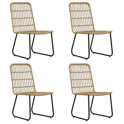 Matgrupp för trädgården 5 delar konstrotting och glas