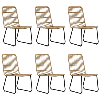 Matgrupp för trädgården 7 delar konstrotting och glas
