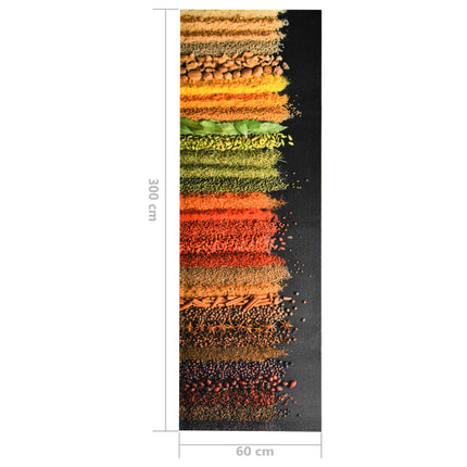 Köksmatta maskintvättbar kryddor 60x300 cm