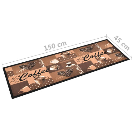 Köksmatta maskintvättbar kaffe brun 45x150 cm
