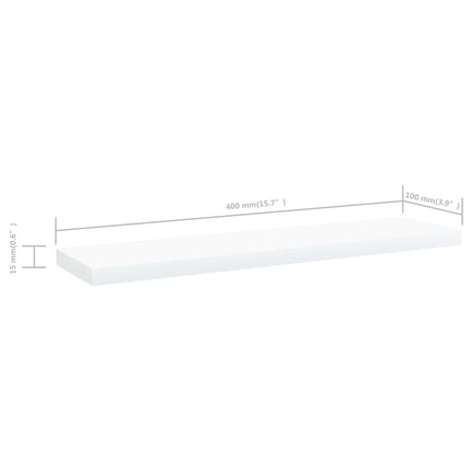 Hyllplan 4 st vit 40x10x1,5 cm konstruerat trä