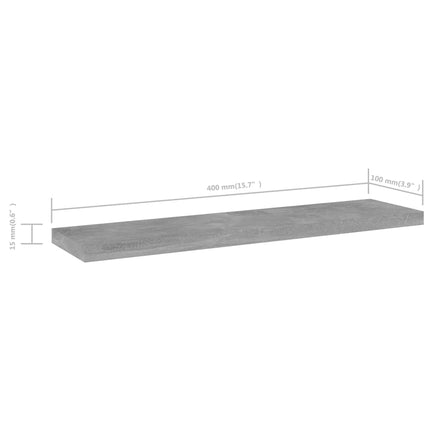 Hyllplan 4 st betonggrå 40x10x1,5 cm konstruerat trä