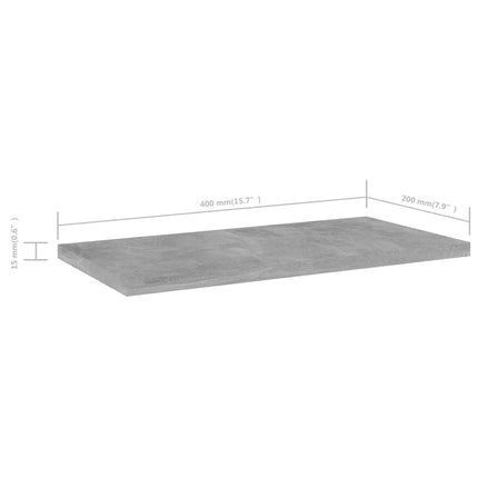 Hyllplan 4 st betonggrå 40x20x1,5 cm konstruerat trä