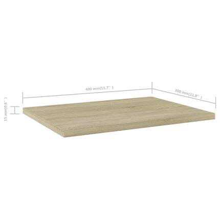 Hyllplan 8 st sonoma-ek 40x30x1,5 cm konstruerat trä