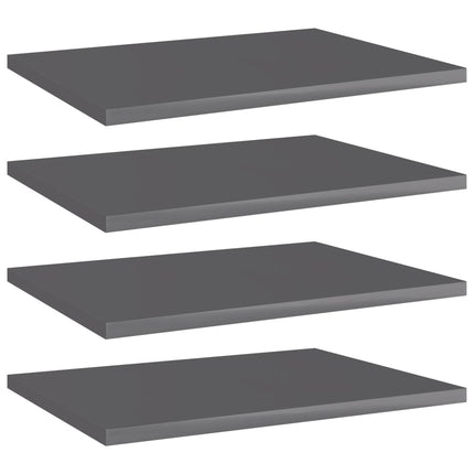 Hyllplan 4 st grå högglans 40x30x1,5 cm konstruerat trä