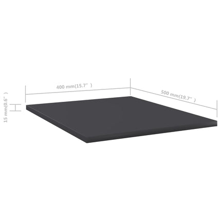 Hyllplan 8 st grå 40x50x1,5 cm konstruerat trä