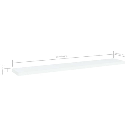 Hyllplan 4 st vit 60x10x1,5 cm konstruerat trä