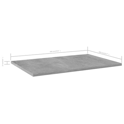 Hyllplan 4 st betonggrå 60x40x1,5 cm konstruerat trä