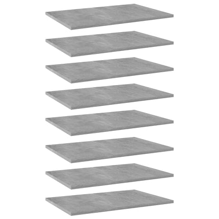 Hyllplan 8 st betonggrå 60x40x1,5 cm konstruerat trä