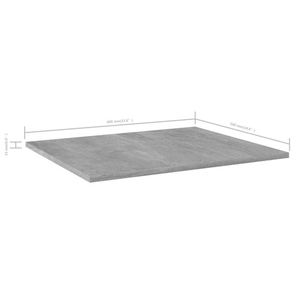 Hyllplan 4 st betonggrå 60x50x1,5 cm konstruerat trä