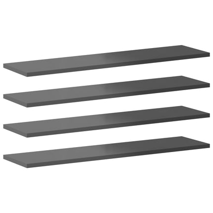 Hyllplan 8 st grå högglans 80x20x1,5 cm konstruerat trä