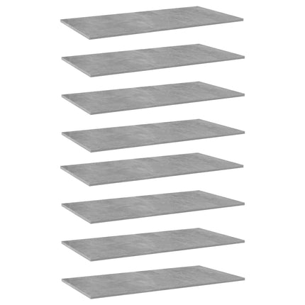 Hyllplan 8 st betonggrå 80x30x1,5 cm konstruerat trä