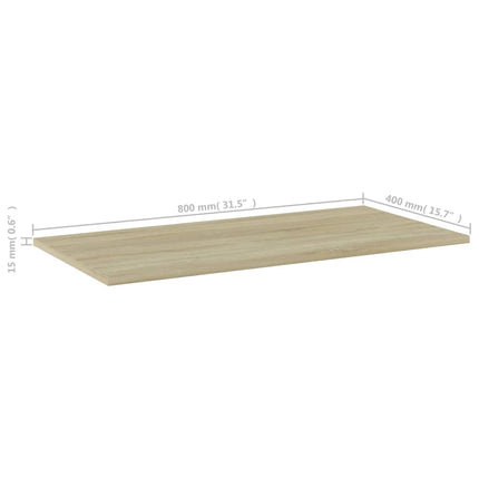 Hyllplan 4 st sonoma-ek 80x40x1,5 cm konstruerat trä