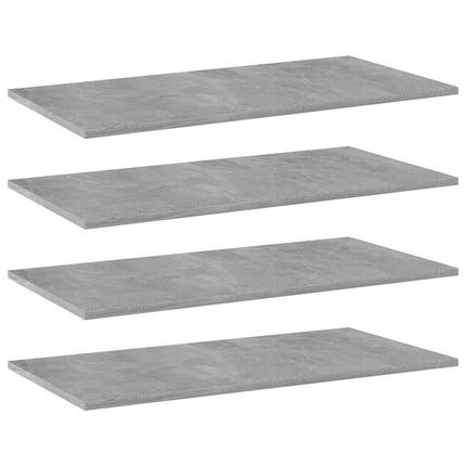 Hyllplan 4 st betonggrå 80x40x1,5 cm konstruerat trä