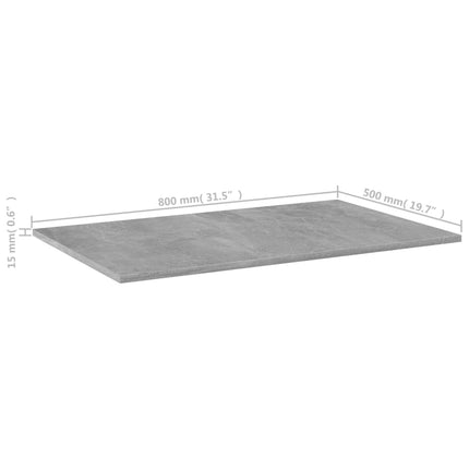 Hyllplan 4 st betonggrå 80x50x1,5 cm konstruerat trä