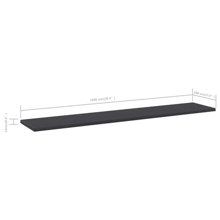 Hyllplan 4 st grå 100x20x1,5 cm konstruerat trä
