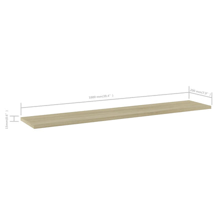 Hyllplan 4 st sonoma-ek 100x20x1,5 cm konstruerat trä