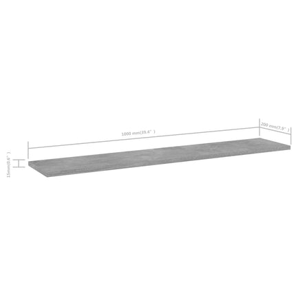 Hyllplan 8 st betonggrå 100x20x1,5 cm konstruerat trä