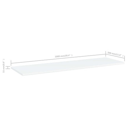 Hyllplan 8 st vit 100x30x1,5 cm konstruerat trä