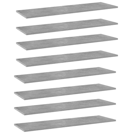 Hyllplan 8 st betonggrå 100x30x1,5 cm konstruerat trä