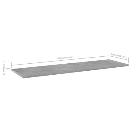 Hyllplan 8 st betonggrå 100x30x1,5 cm konstruerat trä