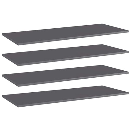 Hyllplan 4 st grå högglans 100x40x1,5 cm konstruerat trä