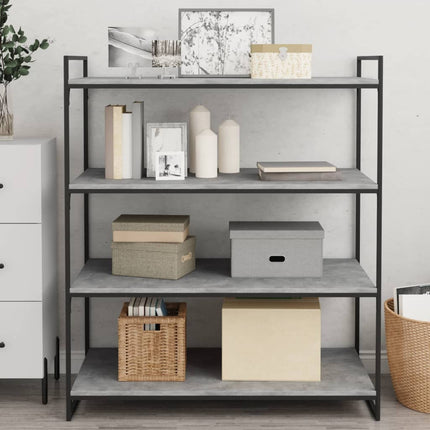 Hyllplan 4 st betonggrå 100x50x1,5 cm konstruerat trä