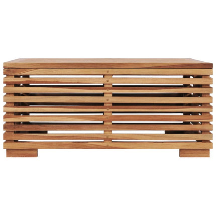 Utebord och fotpall med gräddvit dyna massiv teak