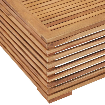Utebord och fotpall med gräddvit dyna massiv teak