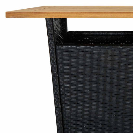 Bargrupp för trädgården med dynor 3 delar konstrotting svart