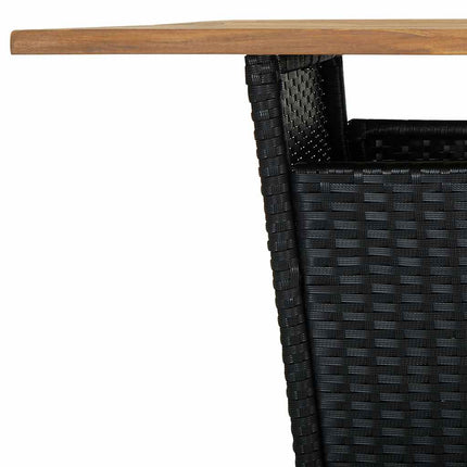 Bargrupp för trädgården med dynor 9 delar konstrotting svart