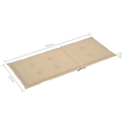 Trädgårdsstolar med beige dynor 2 st massiv teak