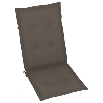 Trädgårdsstolar 2 st med taupe dynor massiv teak