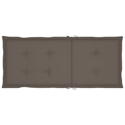 Trädgårdsstolar 2 st med taupe dynor massiv teak