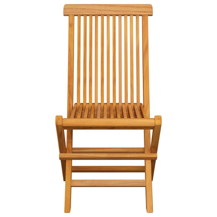 Hopfällbara stolar med blå dynor 2 st massiv teak