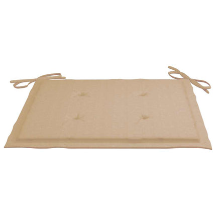 Trädgårdsstolar med beige dynor 3 st massivt teakträ