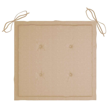 Trädgårdsstolar med beige dynor 6 st massiv teak