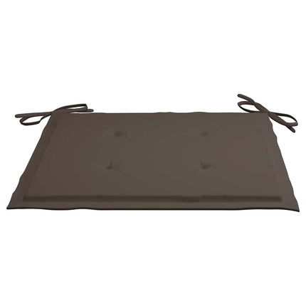 Trädgårdsstolar med taupe dynor 6 st massiv teak