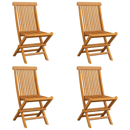 Trädgårdsstolar med beige dynor 4 st massiv teak