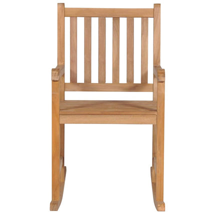 Gungstol med grön dyna massiv teak