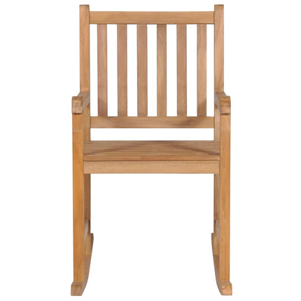 Gungstol med beige dyna massiv teak