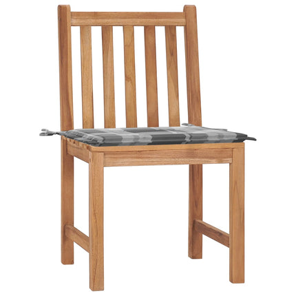 Trädgårdsstolar 2 st med dynor massiv teak