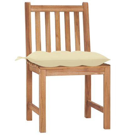 Trädgårdsstolar 2 st med dynor massiv teak