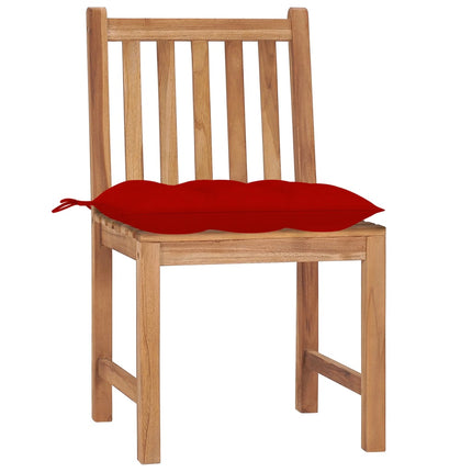 Trädgårdsstolar 2 st med dynor massiv teak