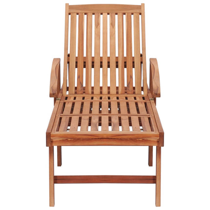 Solsäng med antracit dyna massiv teak