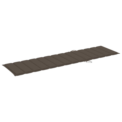 Solsäng med taupe dyna massiv teak